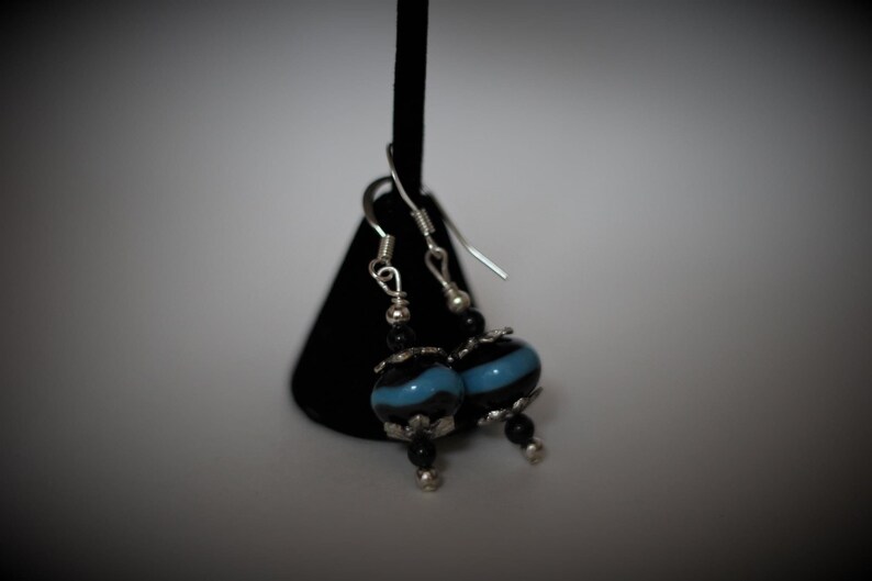 Thin blue line earrings