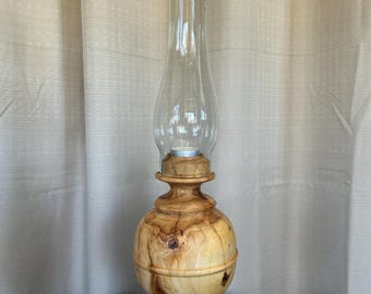 Animas Riverwood driftwood oil lamp with ANTIQUE chimney Hamon