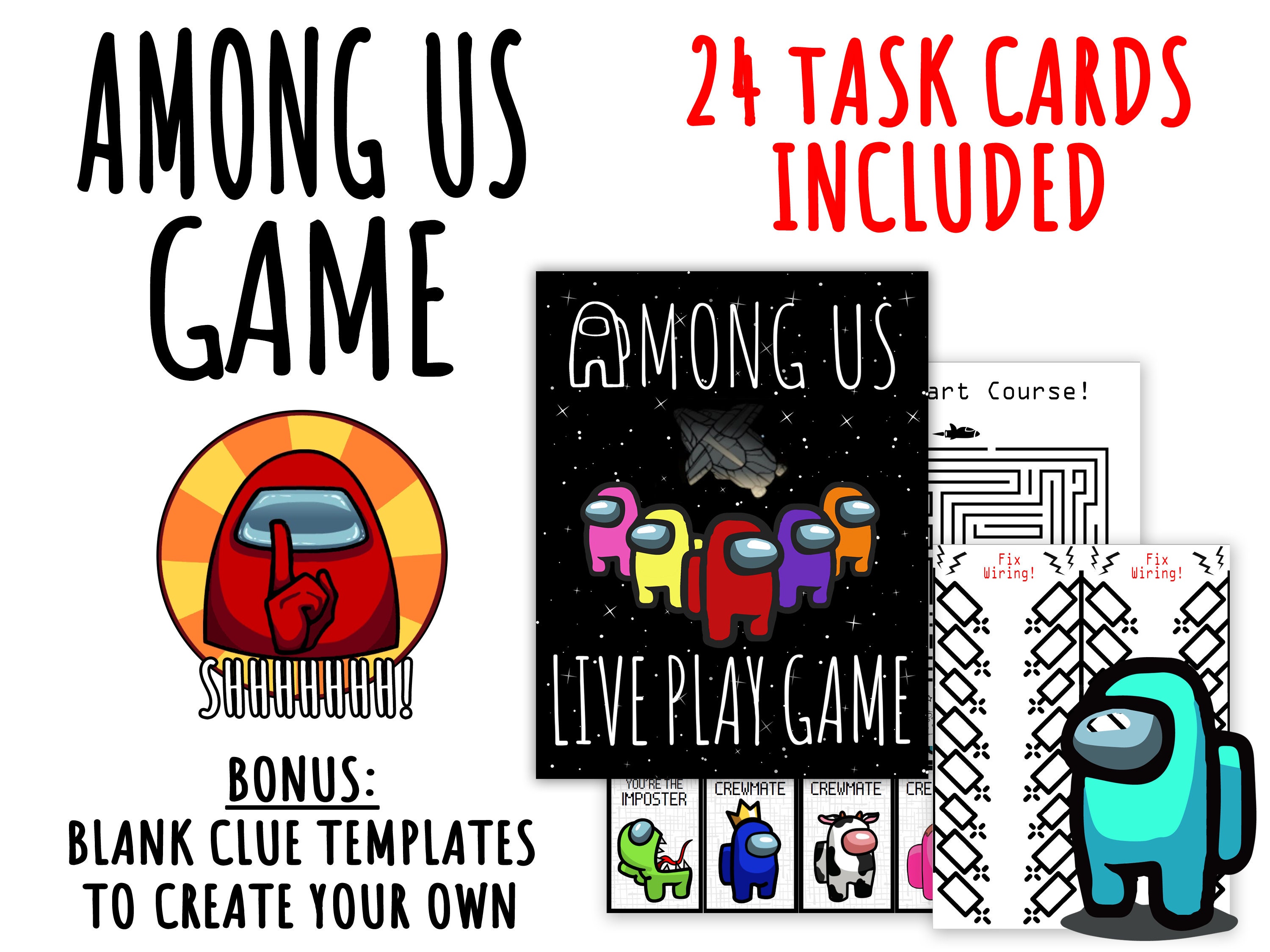 printable among us in real life game among us game party