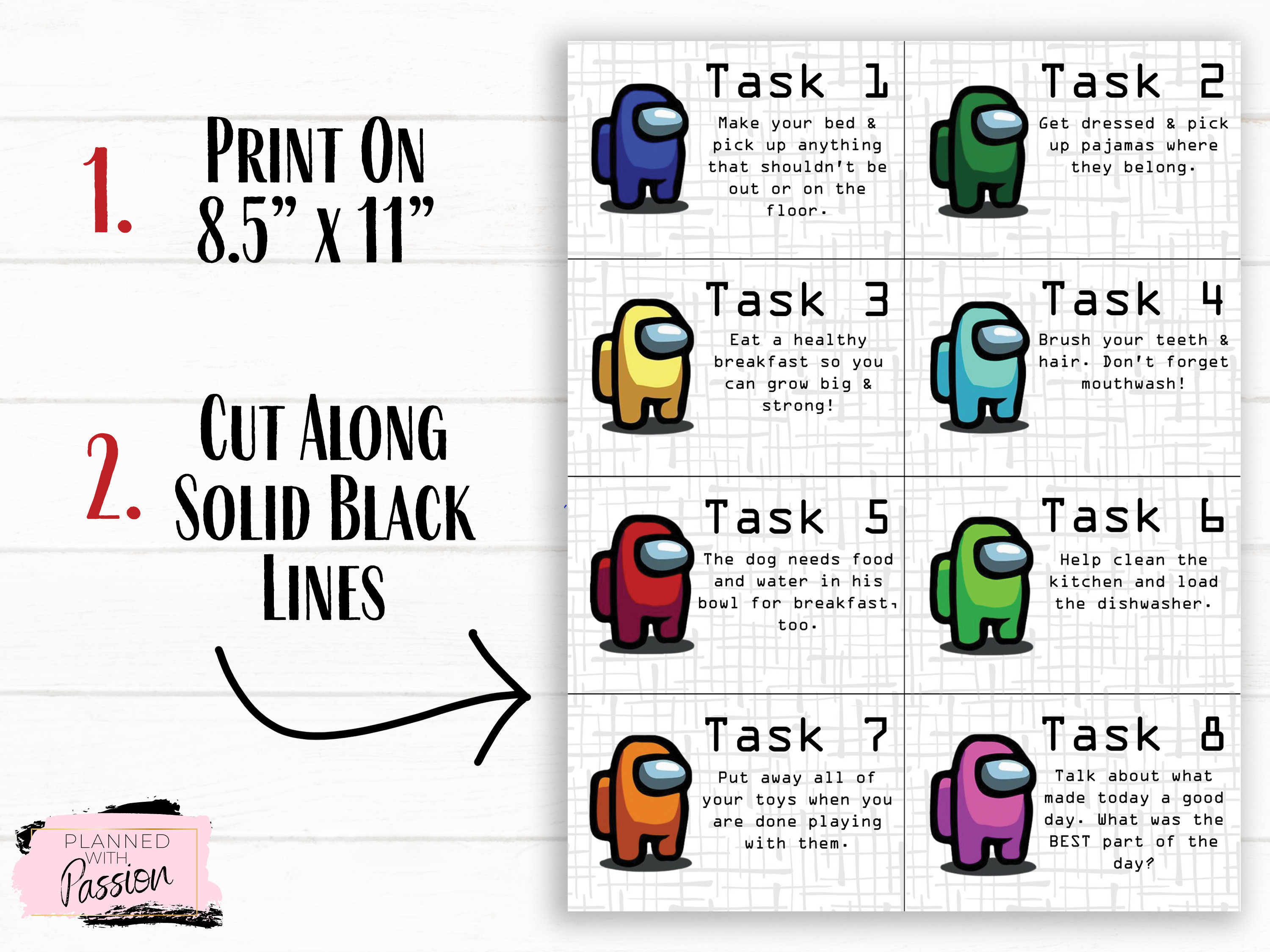 Editable Among Us Task Cards DIGITAL DOWNLOAD | Etsy