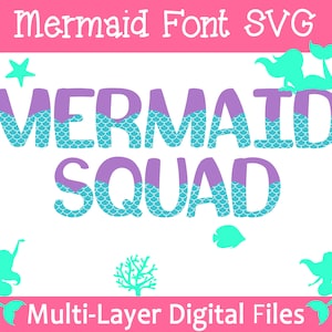 Little Mermaid SVG Font for Cricut | Mermaid Numbers SVG | Mermaid Tail SVG