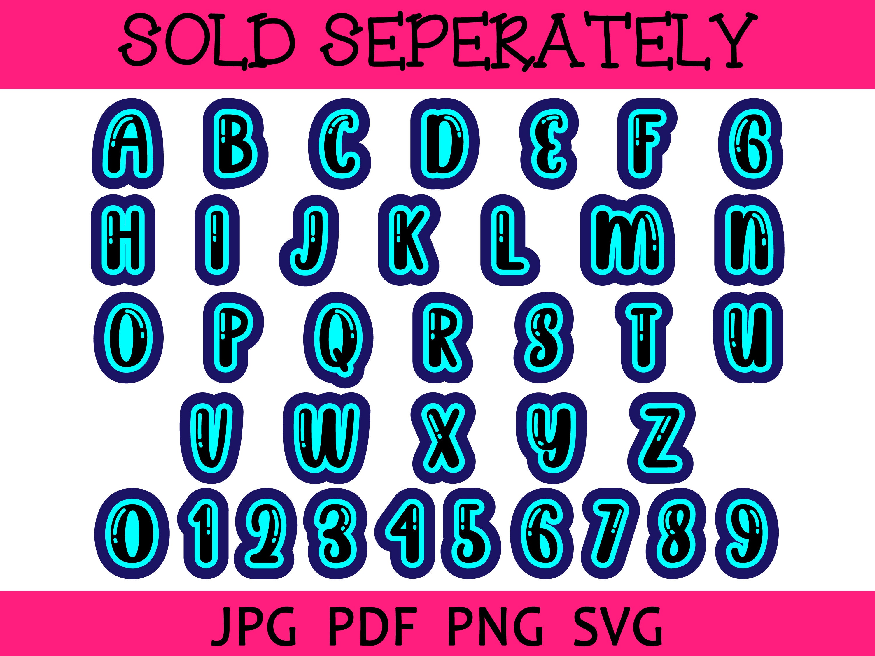 Thick Script Svg Font Layered Outline Script Font SVG: Cricut Alphabet (digital Download) - Etsy