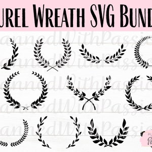 Lorbeer Kranz SVG; Kranz geschnitten Datei; Kranz Clipart; Blumenkranz SVG