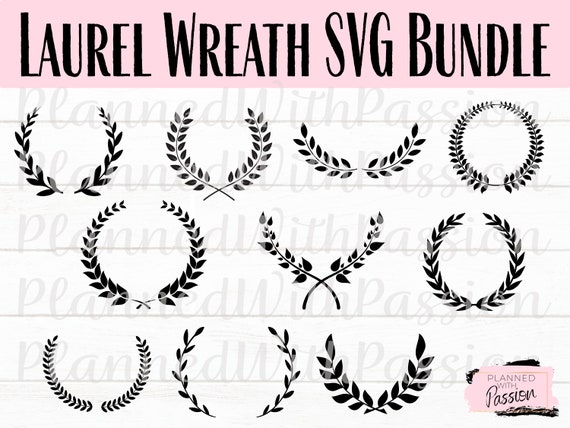 Floral Laurel Wreath SVG Cut Files: DIY Decor (Digital Download)