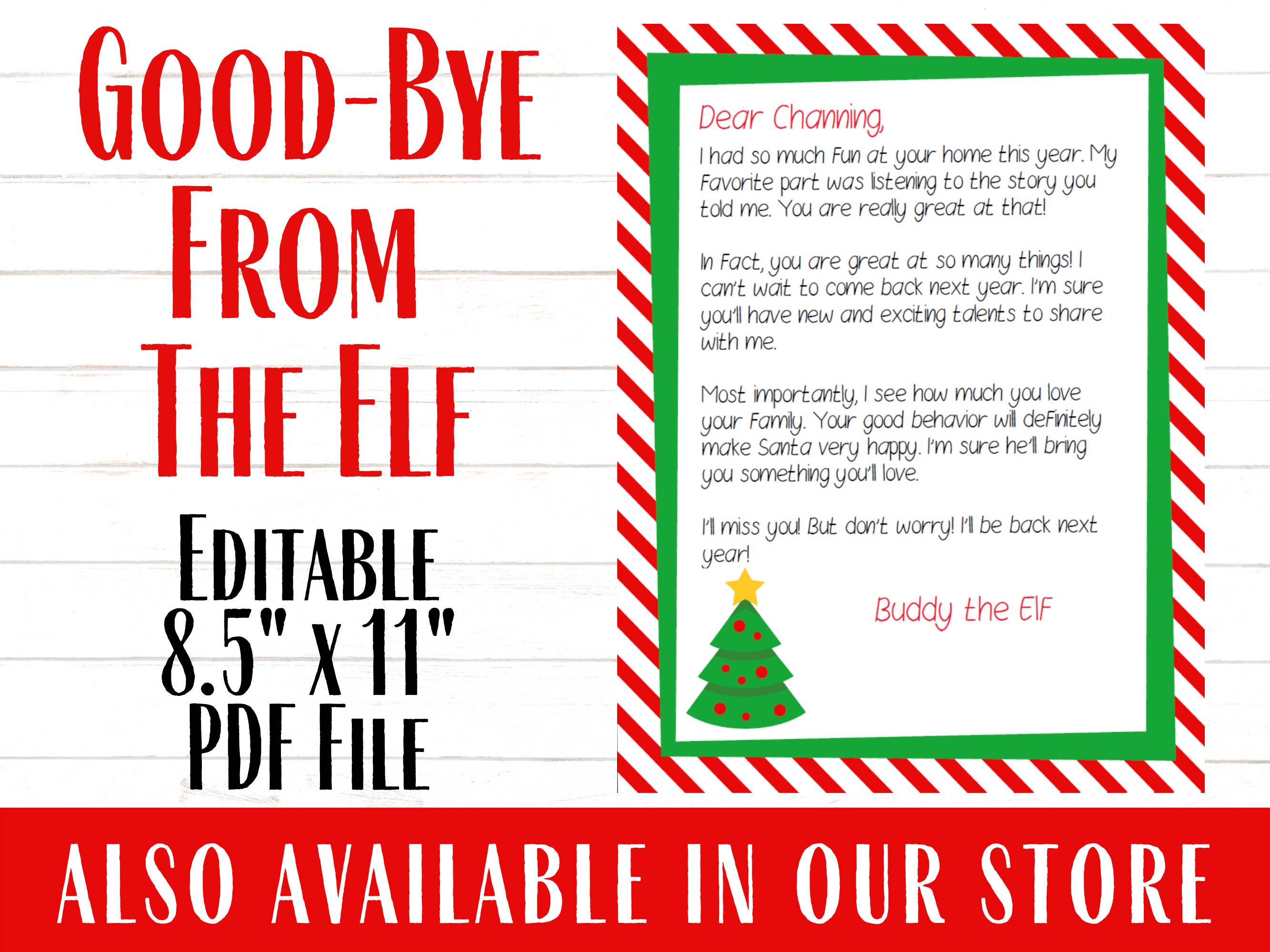 Elf Printable Santa Cam Letter Editable Elf Letter Elf Cam | Etsy
