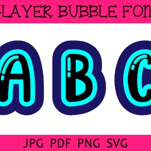 Bubble Outline Font SVG / Layer Font SVG / Bubble Font