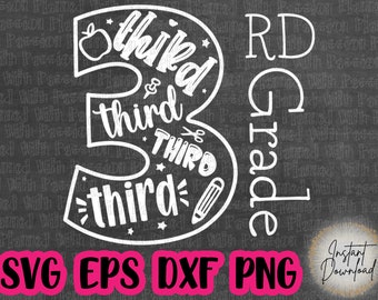 Third Grade SVG | Back to School SVG | 3rd Grade Shirt | First Day of School