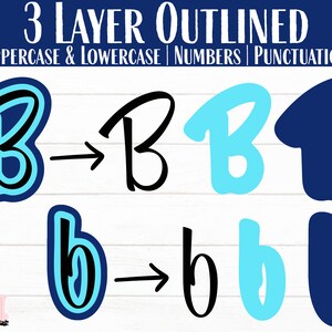 Layered Outline Script Font SVG: Cricut Alphabet (digital Download) - Etsy
