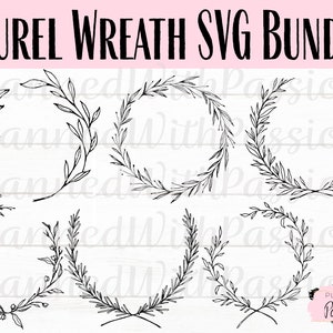 Laurel Wreath SVG; Floral Wreath SVG; Circle Frame SVG; Wreath Cut File
