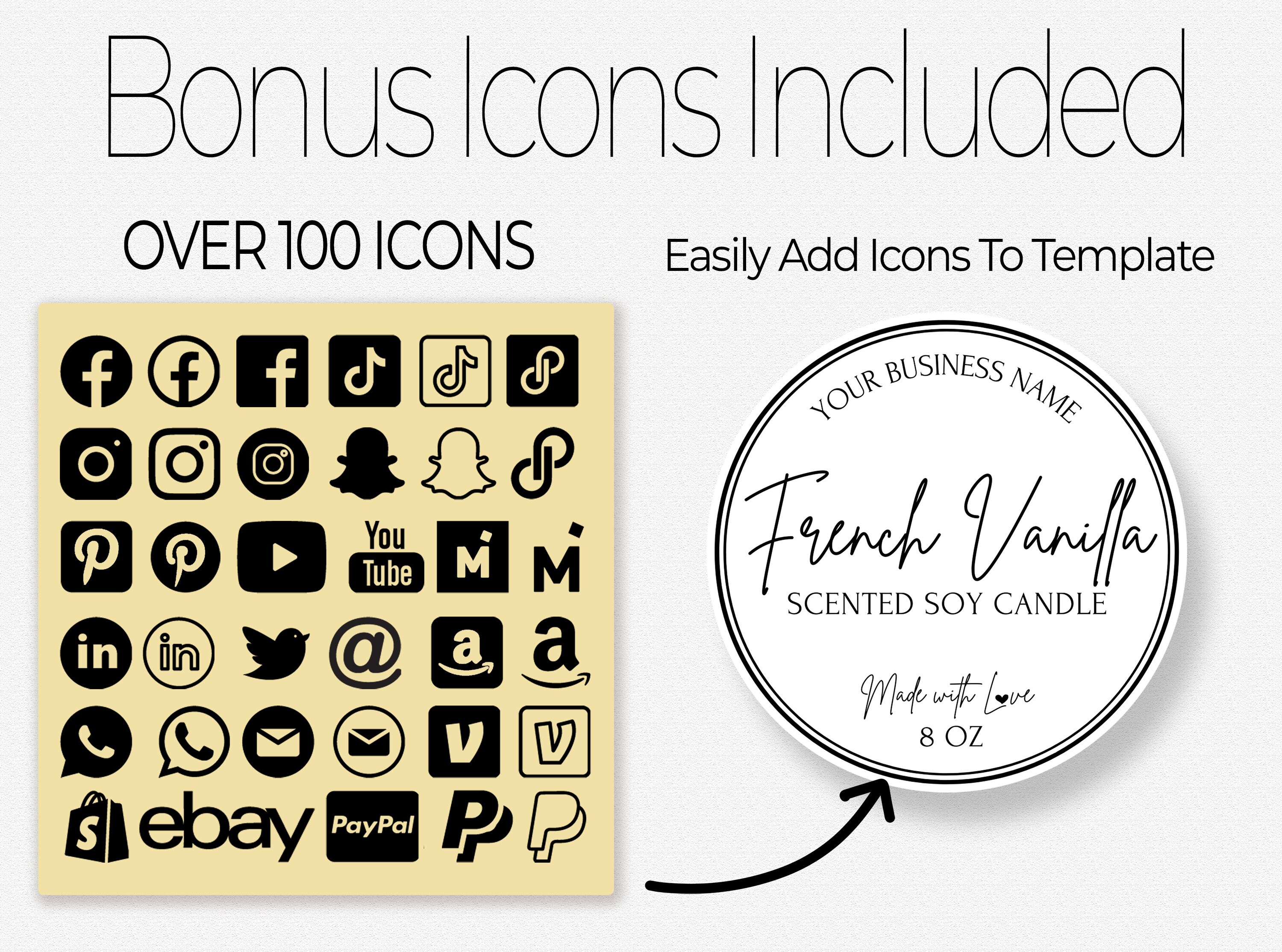 round candle label template custom candle labels printable etsy