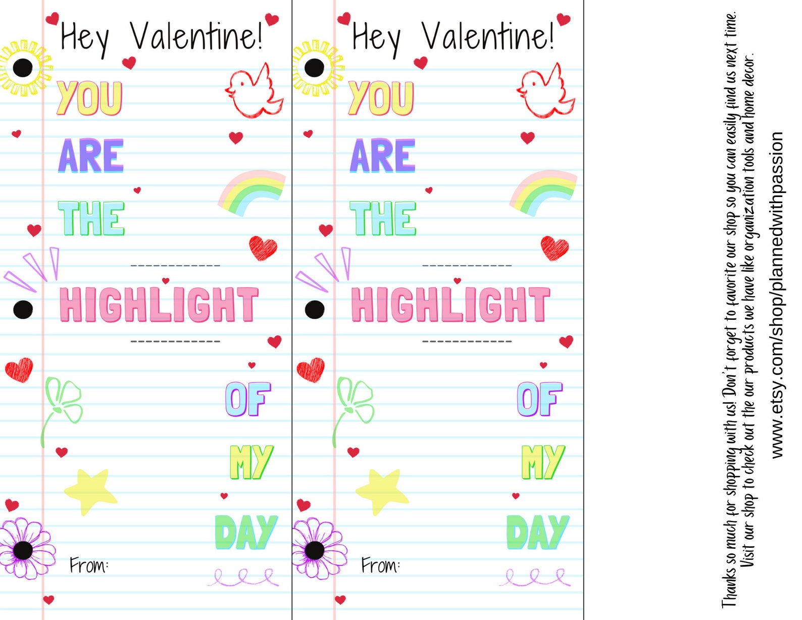 Highlighter Printable Valentines Day Tags You Are The Etsy