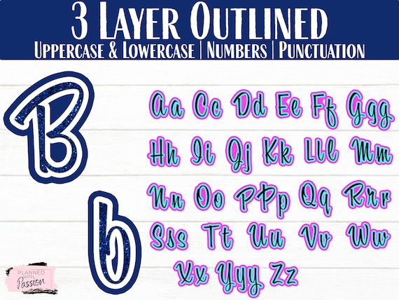 Layered Cursive Font SVG Alphabet SVG Fonts for Cricut | Etsy Canada