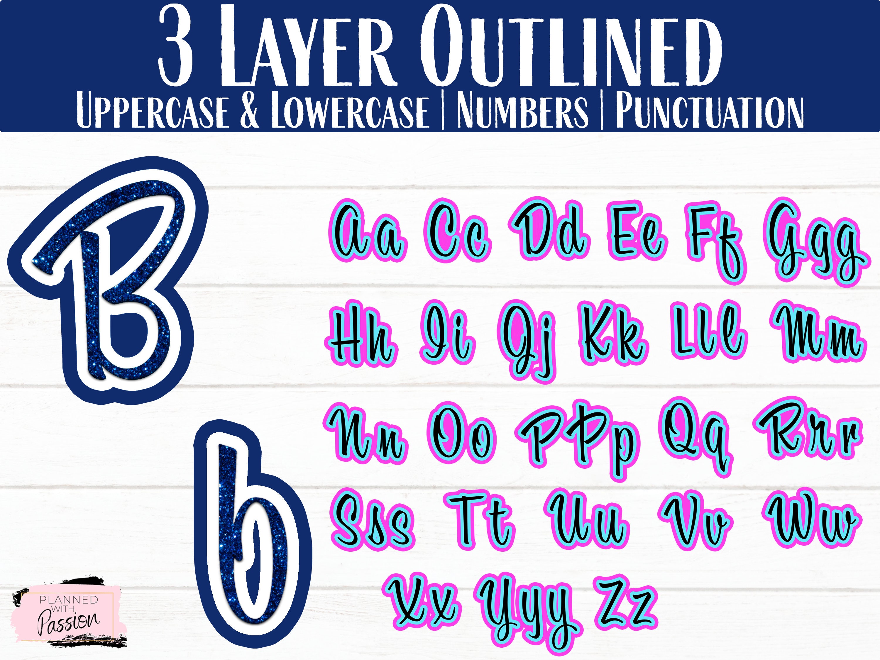 Layered Cursive Font SVG Alphabet SVG Fonts for Cricut - Etsy