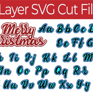 Layered Font SVG; Multi Layer Alphabet SVG; Fonts for Cricut; Script Font; Outline Font SVG