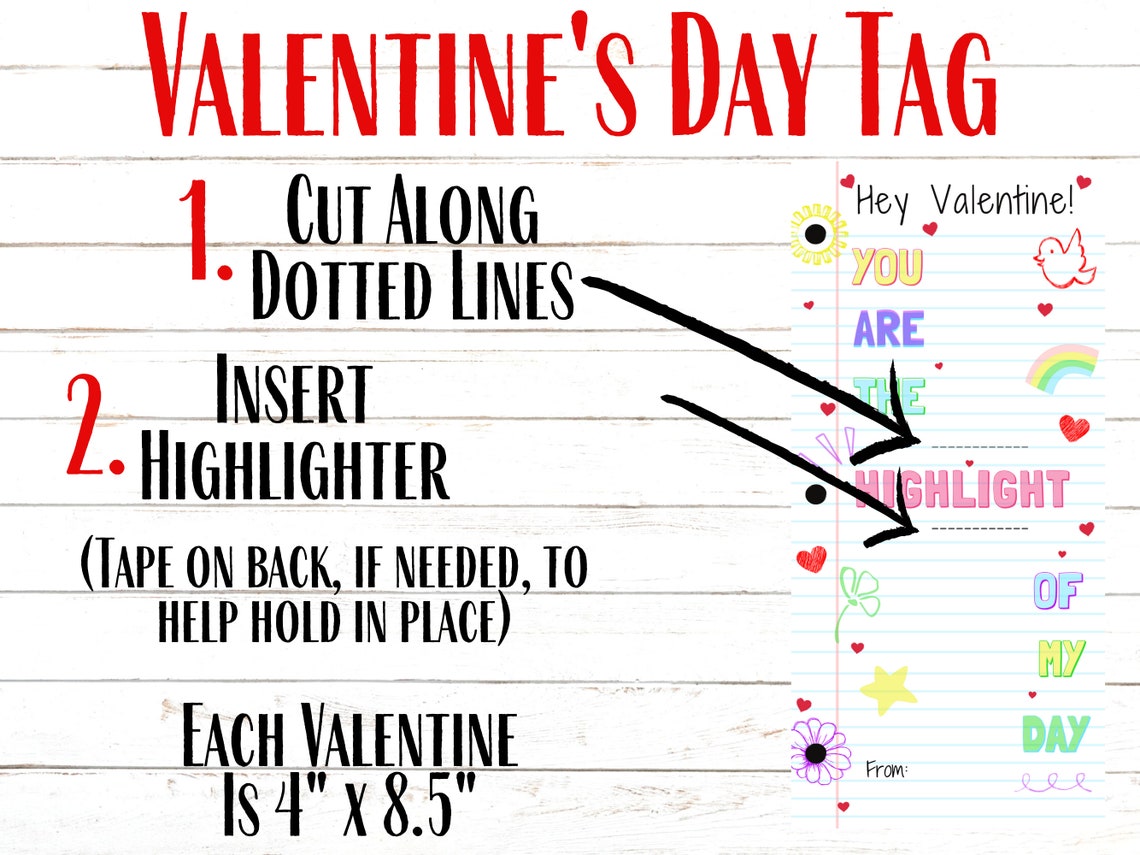 Highlighter Printable Valentines Day Tags You Are the Highlight of My ...