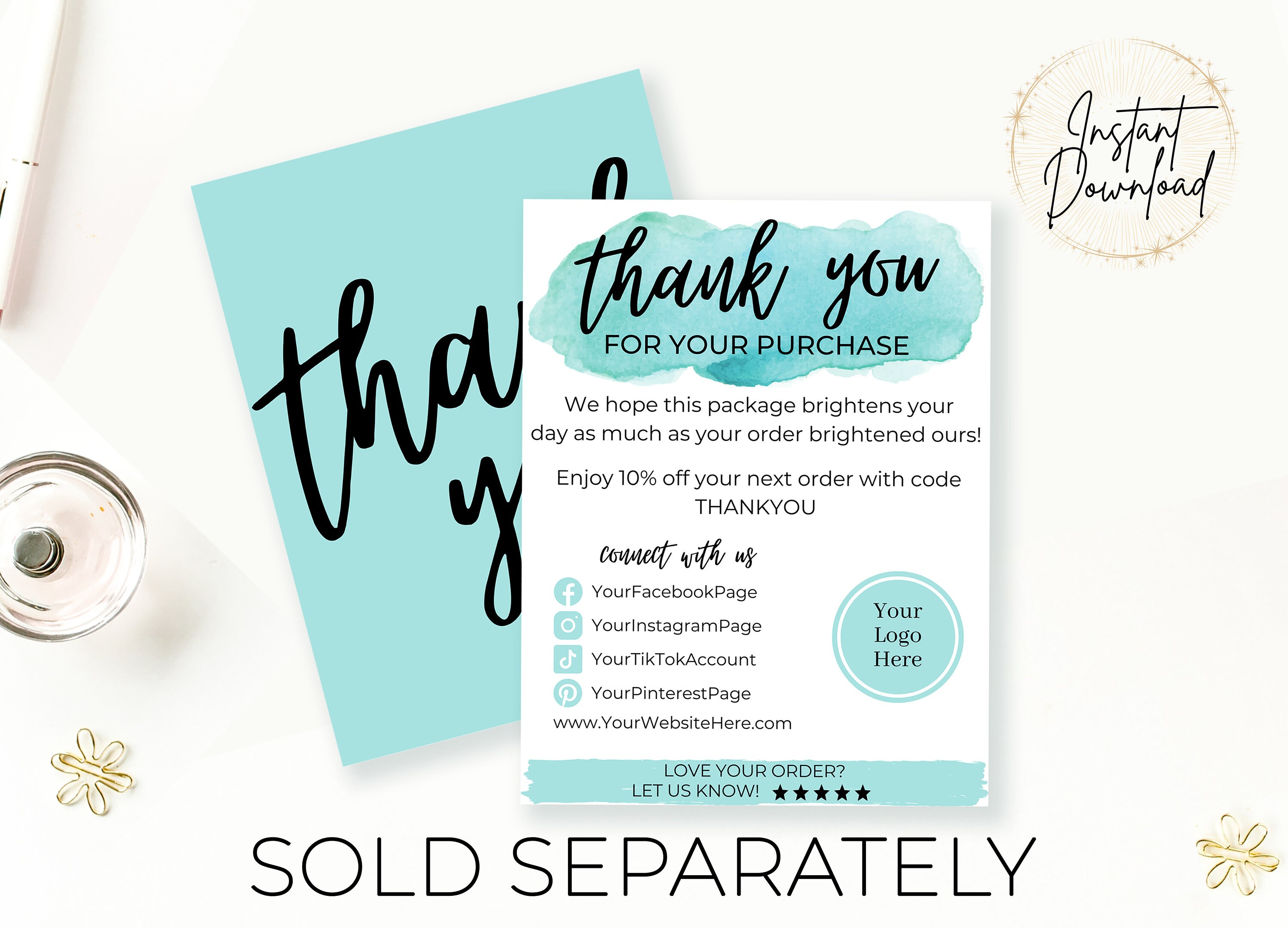 Editable Candle Care Card Candle Business Thank You Cards Etsy