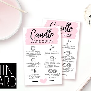 Mini Candle Care Card | Candle Business Cards | Candle Product Insert
