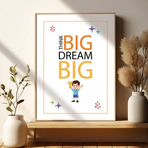 Pensa in grande, sogna in grande, puoi fare una citazione edificante sul progresso, decorazione motivazionale per l'ufficio, poster sulla salute mentale, consulente scolastico, arte murale ispiratrice