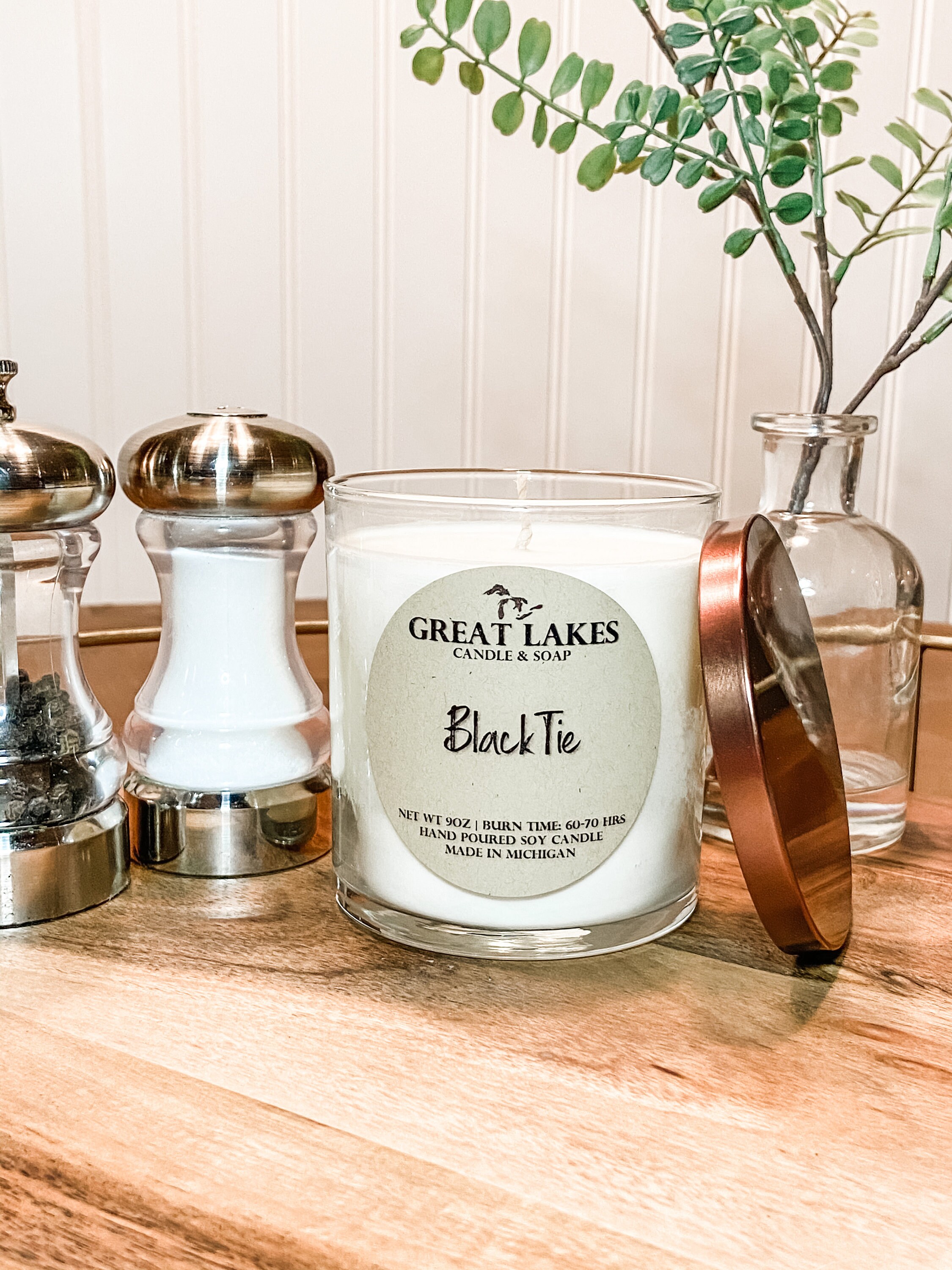 Black Tie Candle 9 Oz. Hand Poured Soy 6070 Hour Burn Time Etsy