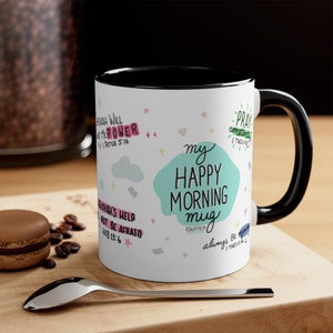 My Happy Morning Scripture 11oz Mug JW Gift Pioneer Fun Bible Verse Christian Hand Lettered Positive Daily Affirmations daily text for her