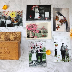 Postcards - Hand Embroidered Vintage Photographs and Postcards