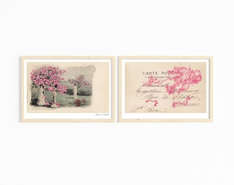 Spring Flowers - Giclée Fine Art Print - Hand Embroidered Vintage Postcard