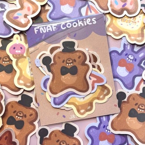 Fnaf inspirierte Kekse - Aufkleberpaket - chibi fnaf Aufkleber - süßer Fnaf - Freddy Bonnie Chica Foxy - Süße Kekse - Kawaii Kekse
