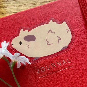 Guinea Pig Sticker- Transparent Vinyl Guinea Pig Stickers - Cute Guinea Pig Stickers- Abyssinian Guinea Pig - Piggy - Pet Sticker