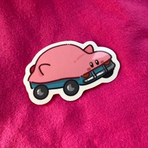 Animated Pink Car Sticker - Glossy Vinyl