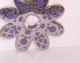 Vintage Coach Purple Daisy Key chain charm