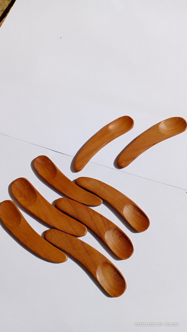 60pieces Wooden Cosmetic Spatula / Curved Spatulas /wooden Mini Spoon