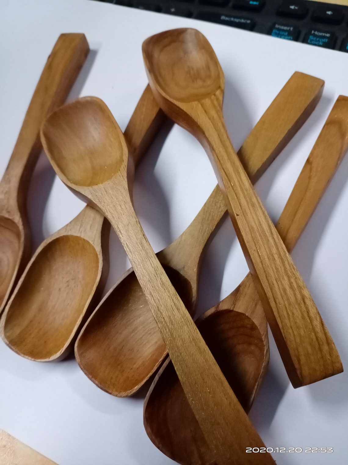 6Peices Wooden eating square spoon Etsy