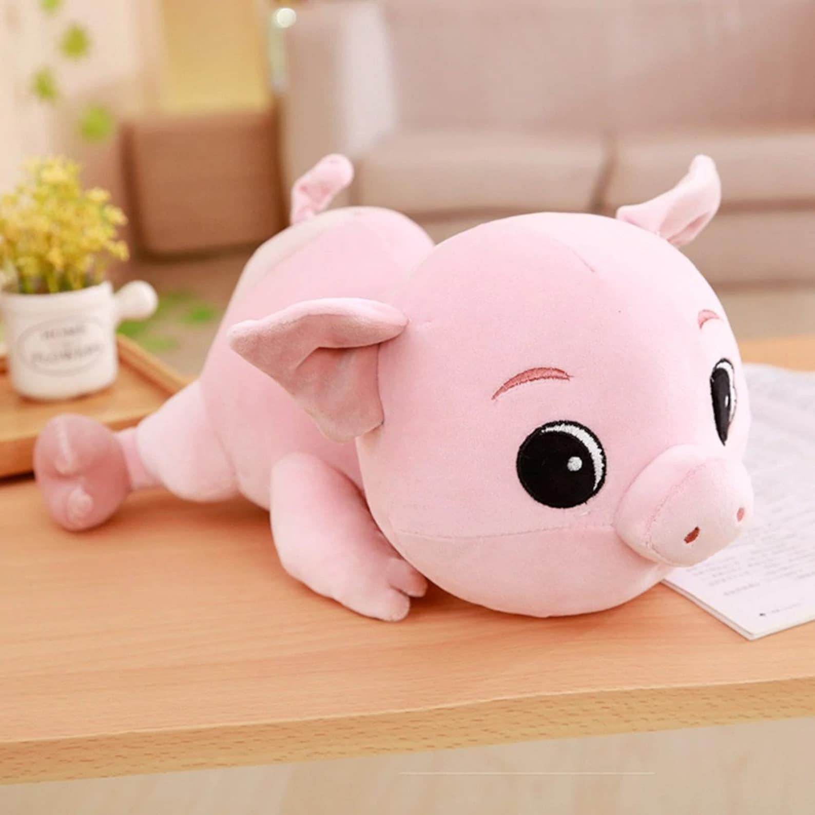 Cute Piggy Plush Toy Soft Stuffed Cartoon Animal Big Eyes Pig Etsy