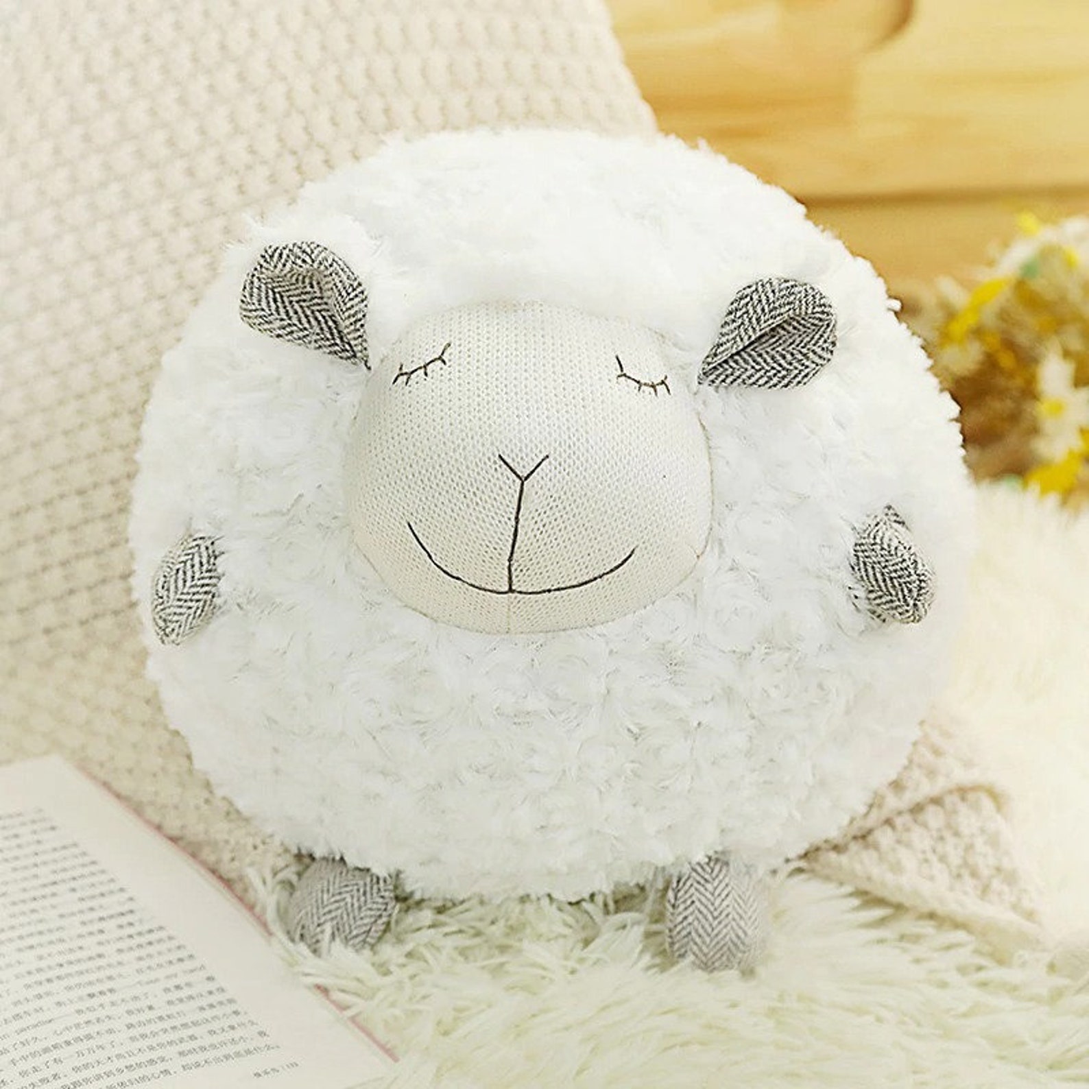 Lamb Plush Pillow Soft Stuffed Cartoon Animal Sheep Toy High Etsy