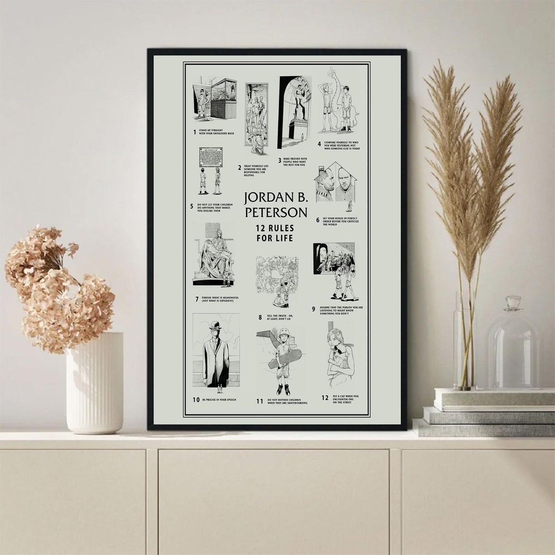 Dr Jordan B Peterson 12 Rules for Life Canvas Poster - Etsy