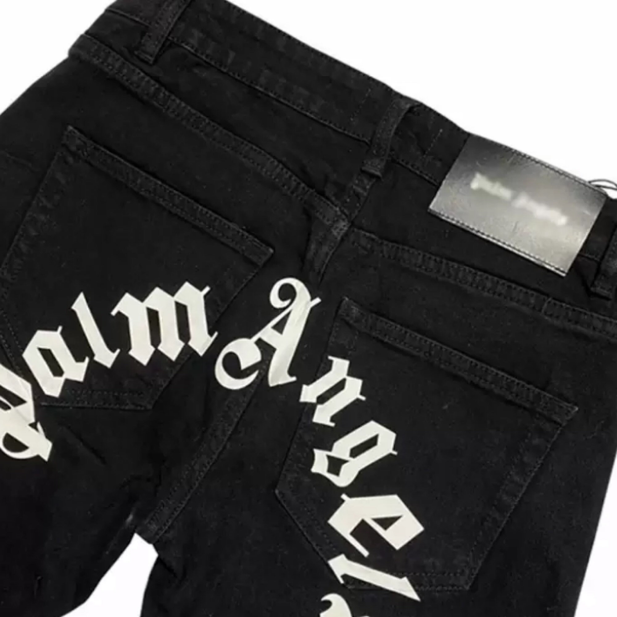 Custom Black Washed Vintage Style Denim Jeans with Black | Etsy