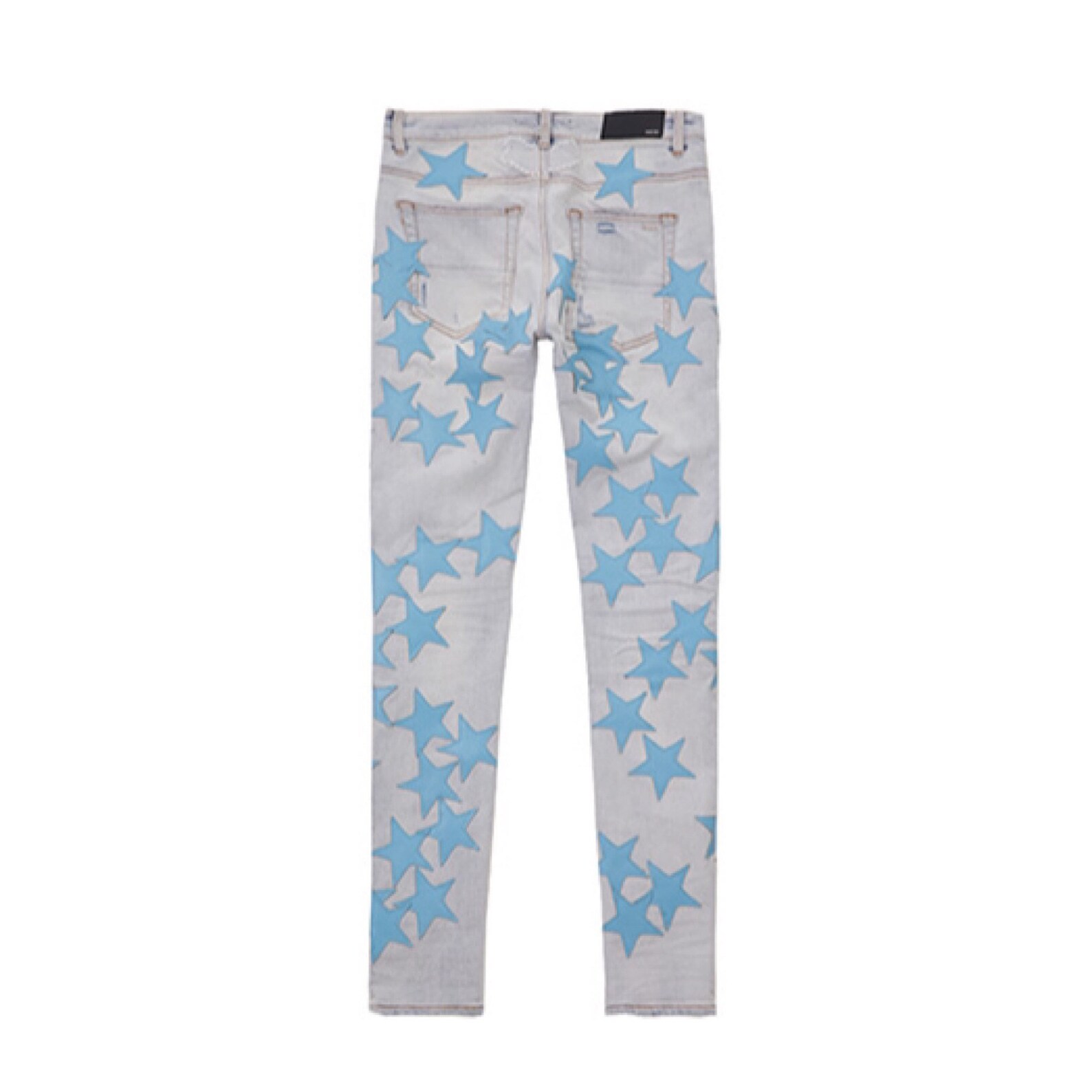 Custom Blue Denim Jeans with Blue Star Detailing Amiri | Etsy