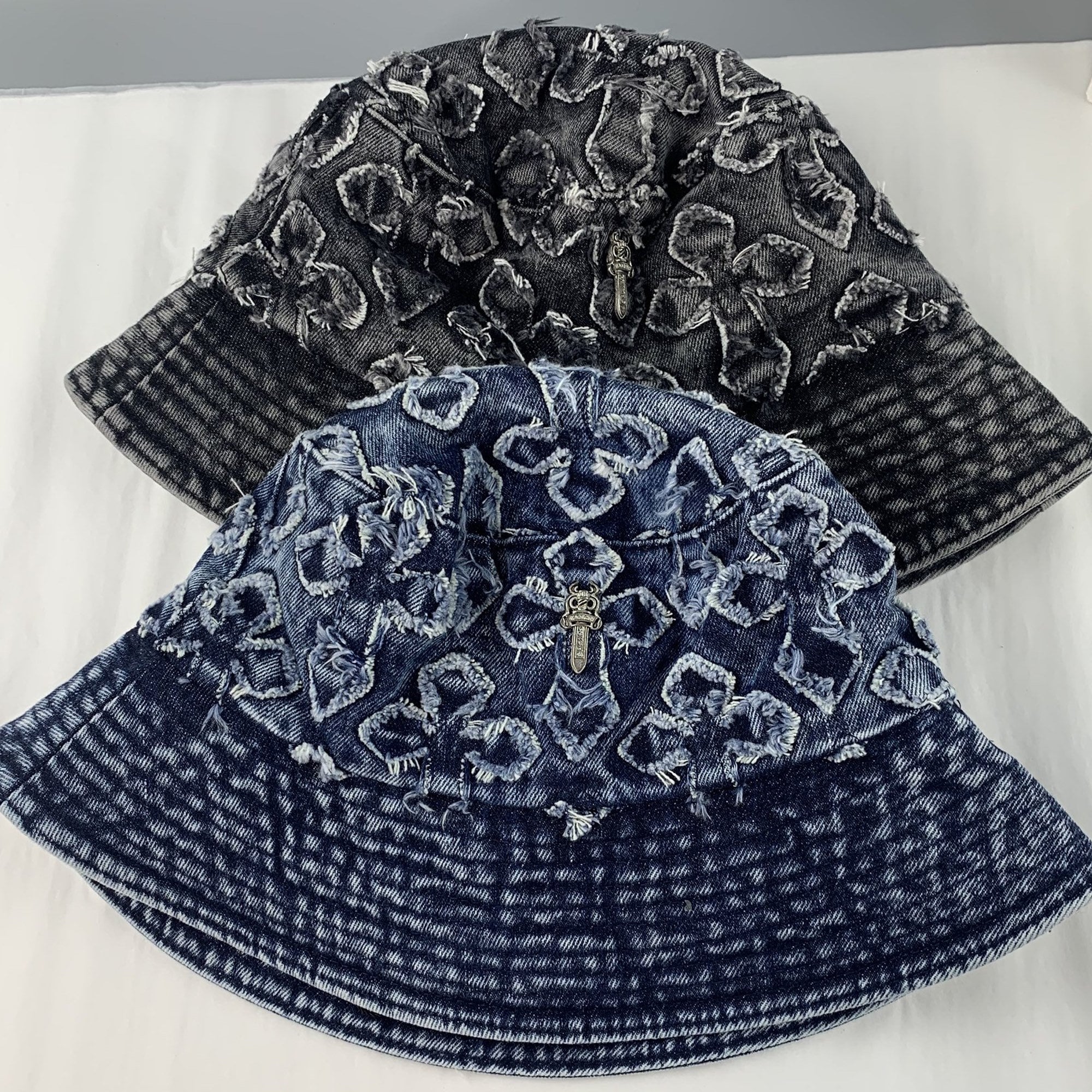 Handmade Black Denim Bucket Hat with All Over Cross Patchwork Etsy