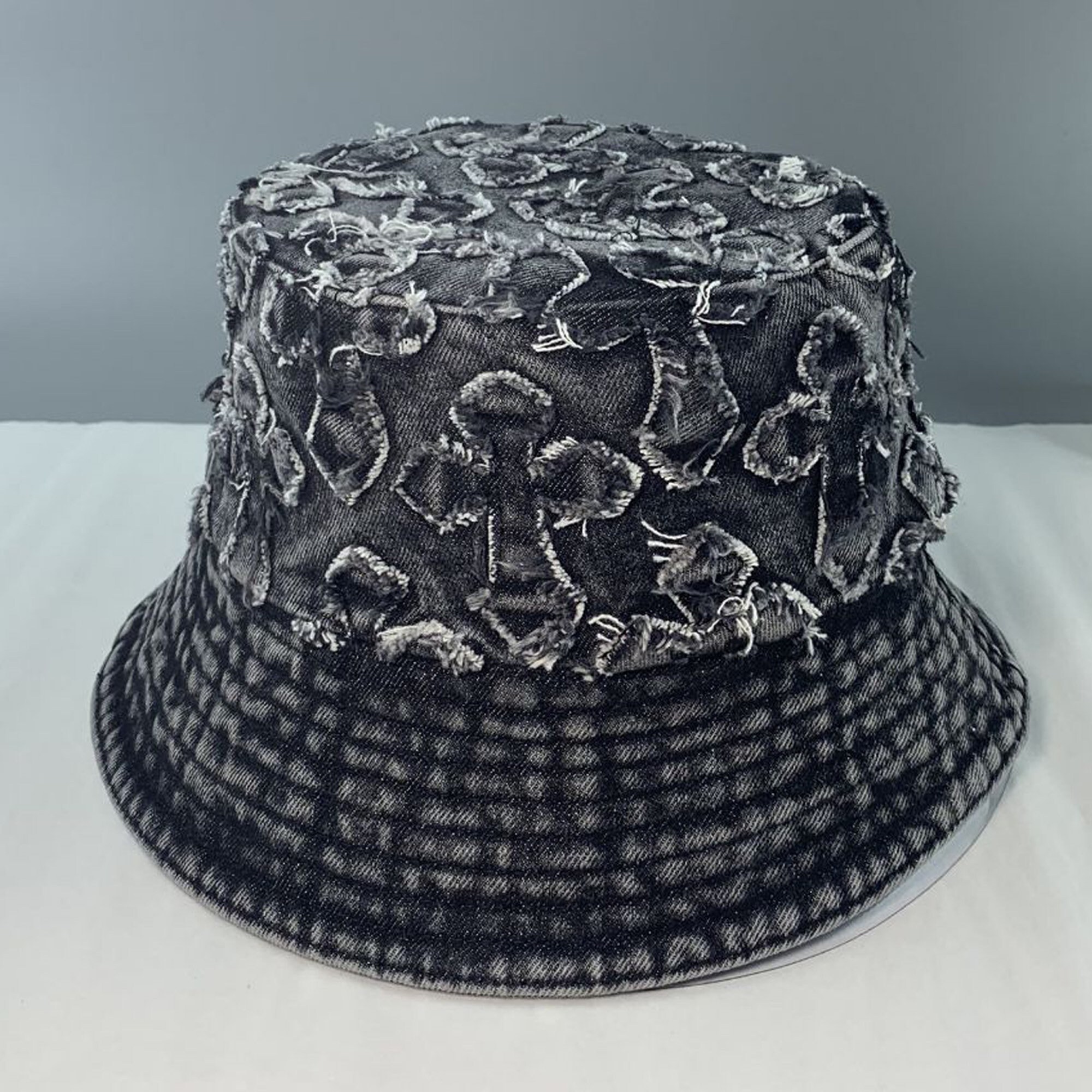 Handmade Black Denim Bucket Hat with All Over Cross Patchwork Etsy