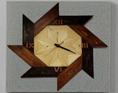 small Square wooden wall clock, wooden clock for wall, wall clocks large, wooden desk clock, unique clocks for wall, handmade wall clocks