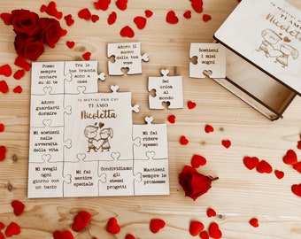 Regalo San Valentino personalizzato, Motivi per cui ti amo, regalo per lei, regalo per lui, regalo anniversario, regalo romantico, puzzle