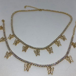 Butterfly Cubic Link Necklace