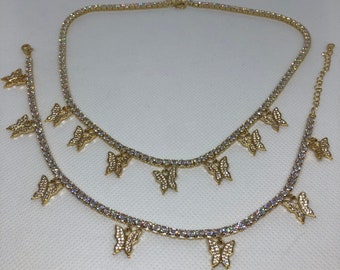 Butterfly Cubic Link Necklace