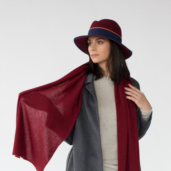 burgundy cashmere shawl