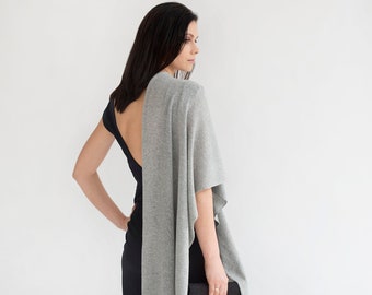 Grey Cashmere Scarf - Elegant Cashmere Travel Scarf Wrap