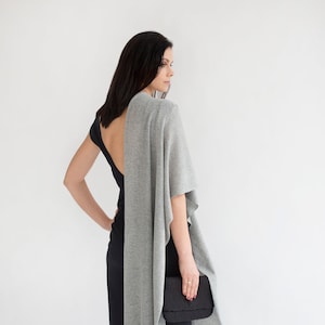 Grey Cashmere Scarf - Elegant Cashmere Travel Scarf Wrap