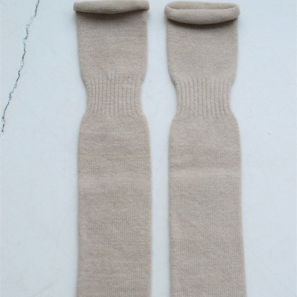Beige wollsocken,  knitted cashmere socks, slipper socks for women, merino wool socks women, grey mens bed socks, Christmas gift idea