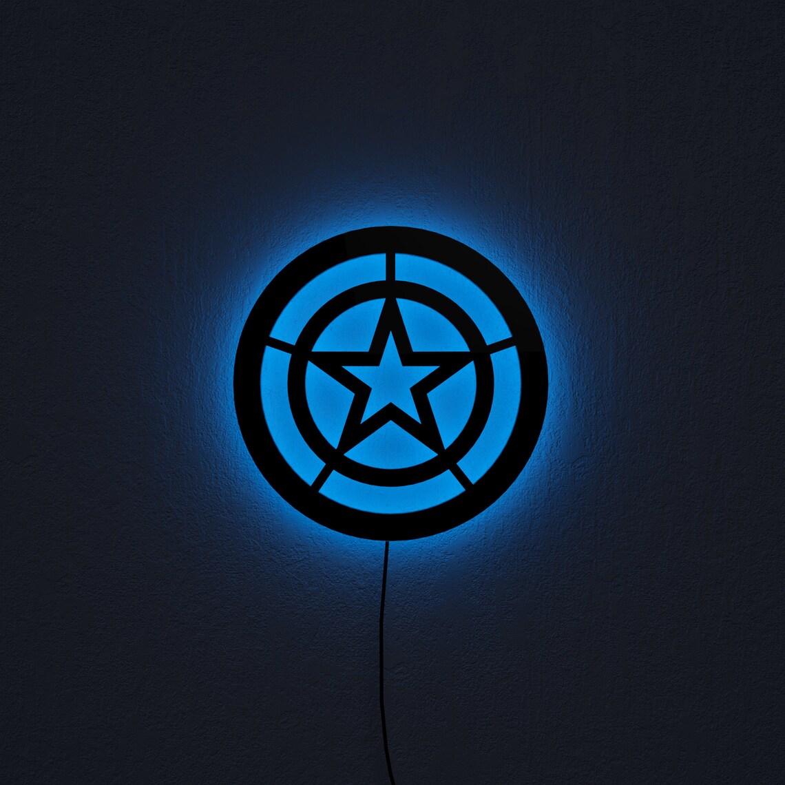 Captain America Shield Night Light LED Light Original Gift Etsy