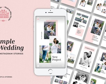 Plantillas simples de historias de Instagram de bodas