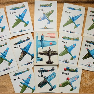 Ensemble 12 cartes postales vintage soviétiques URSS Aviation. Marine Airpower Space Aircraft Collection avions urss Modèles d’histoire militaire Scrapbooking